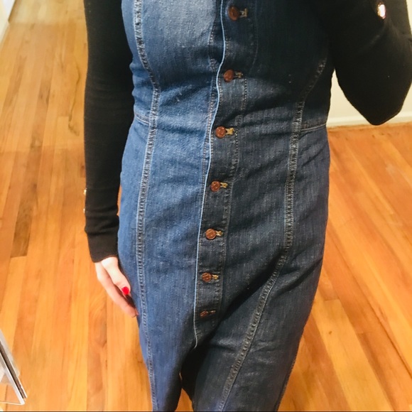 Madewell | Denim Button-Front Tank Dress Size 0 - Picture 8 of 8
